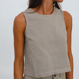 Denim Top Beige