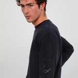 Soft Long Trendy Side Pocket Navy