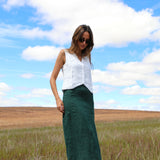 Linen Skirt Green