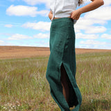 Linen Skirt Green