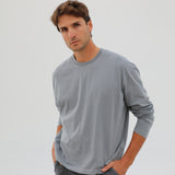 Long Pocket Modern Trendy T-Shirt Grey