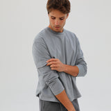 Long Pocket Modern Trendy T-Shirt Grey