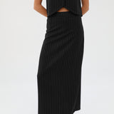 Diplomatic Stripes Skirt Black & Grey
