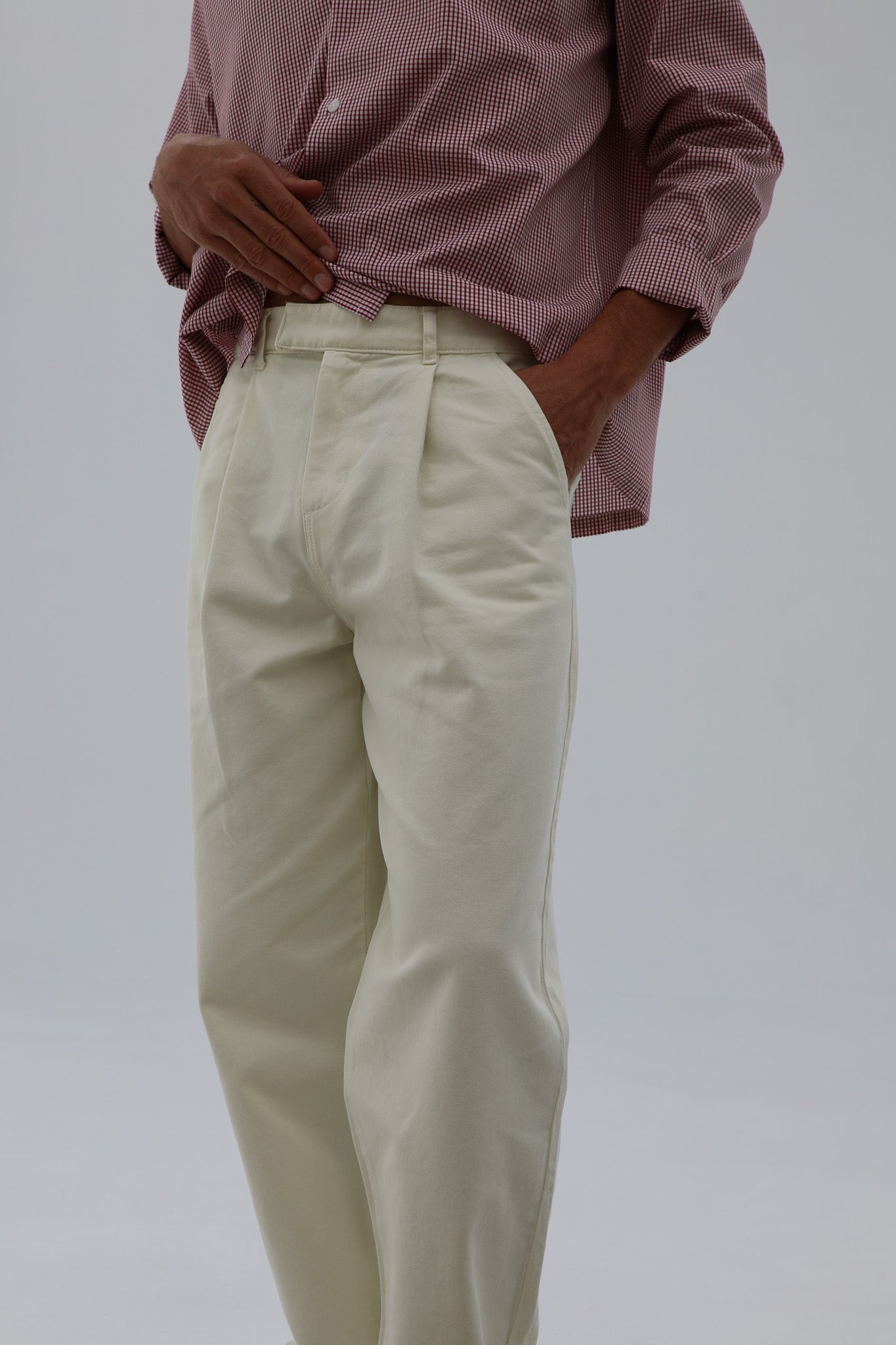 Crossed Pleated Pants Natural – Ramsos