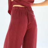 Flow Cupro Silk Pants Burgundy