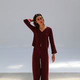Flow Cupro Silk Top Burgundy