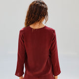 Flow Cupro Silk Top Burgundy