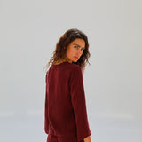 Flow Cupro Silk Top Burgundy