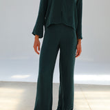 Flow Cupro Silk Pants Green