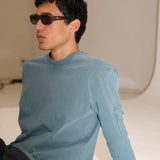 Long Trendy Side Pocket T-Shirt Dark Green