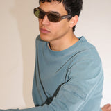 Long Trendy Side Pocket T-Shirt Dark Green