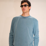 Long Trendy Side Pocket T-Shirt Dark Green