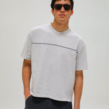 Trendy Grey Embroidered Detail T-Shirt
