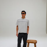 Trendy Grey Embroidered Detail T-Shirt