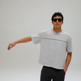 Trendy Grey Embroidered Detail T-Shirt