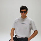 Trendy Grey Embroidered Detail T-Shirt