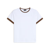 Short Ringer T-Shirt Brown & White