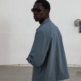 Square Modern Jacket Blue