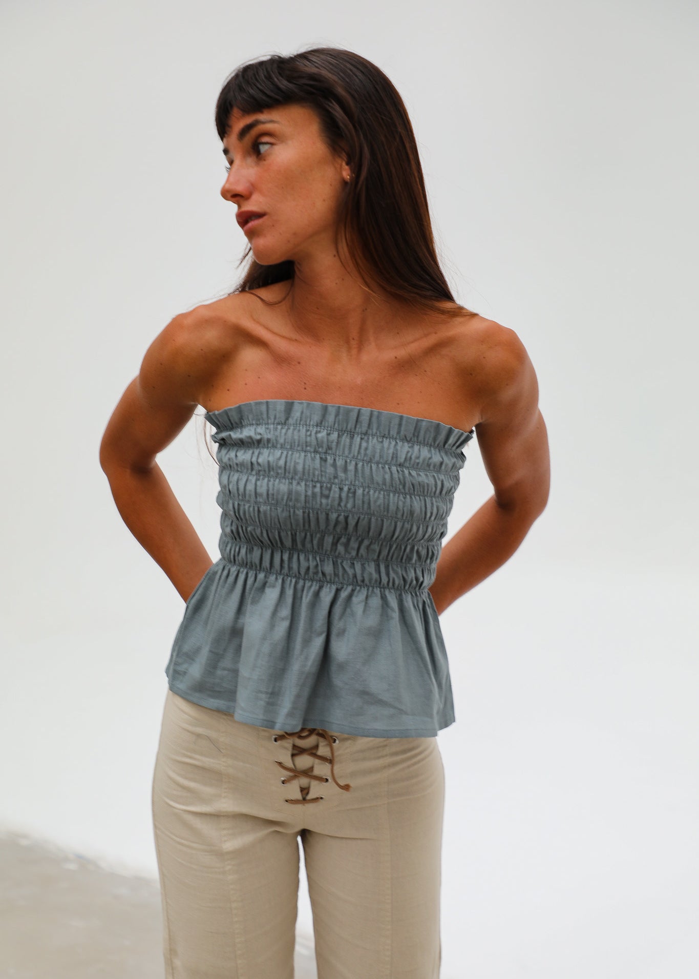 Comfy Linen Top Blue