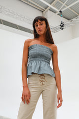 Comfy Linen Top Blue