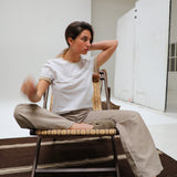 Short Ringer T-Shirt White & Beige