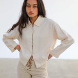 Linen Zip Jacket Natural