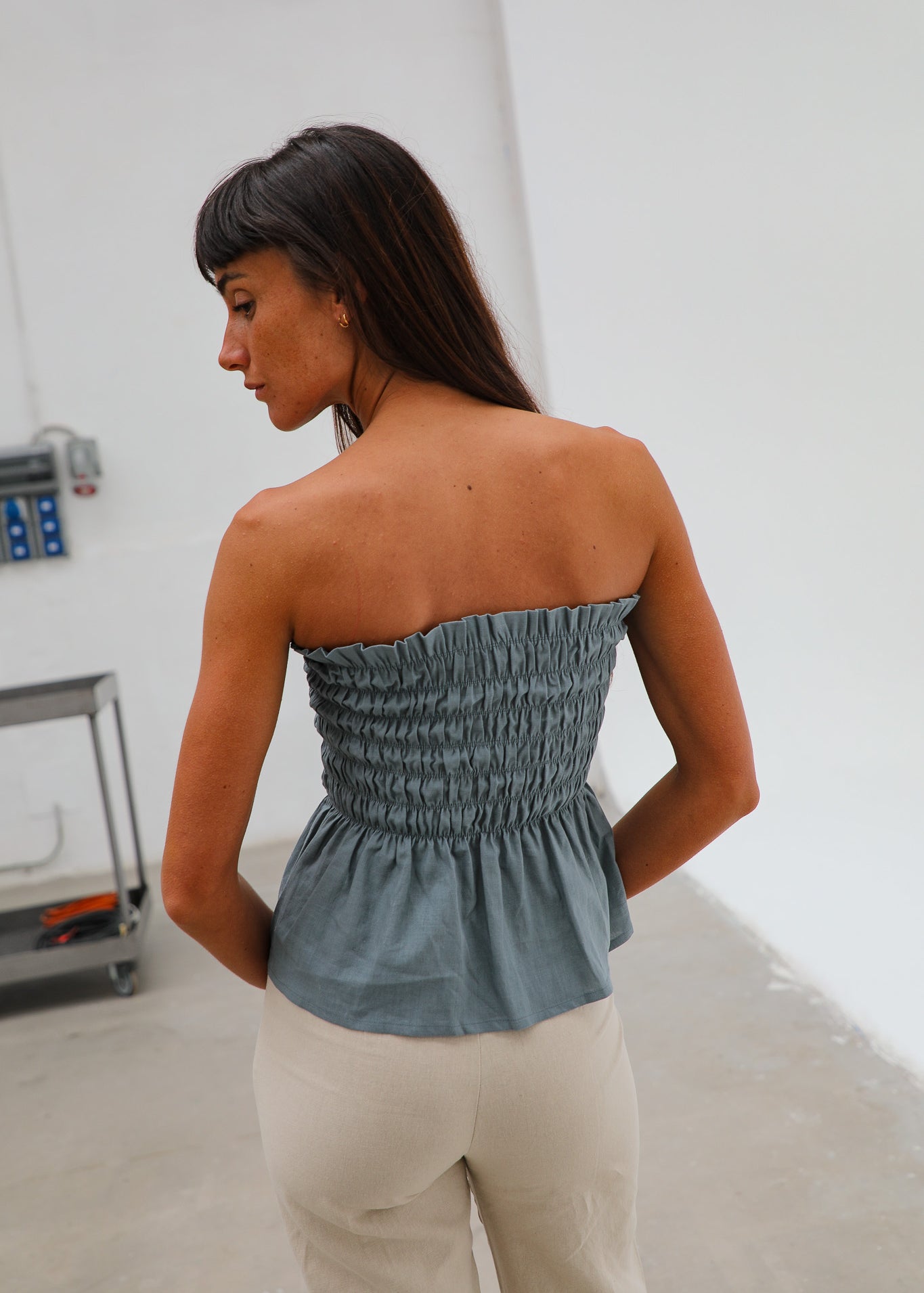 Comfy Linen Top Blue