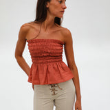 Comfy Linen Top Terracotta