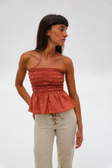 Comfy Linen Top Terracotta
