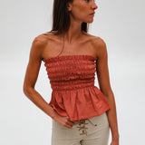 Comfy Linen Top Terracotta