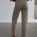 Linen Crossed Pants Beige