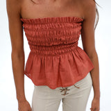 Comfy Linen Top Terracotta