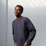 Soft Modern Long Trendy T-Shirt Navy