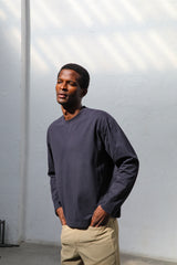 Soft Modern Long Trendy T-Shirt Navy