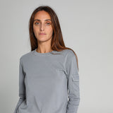 Long Side Pocket T-Shirt Light Grey