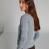 Long Side Pocket T-Shirt Light Grey