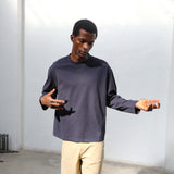 Soft Modern Long Trendy T-Shirt Navy