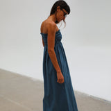 Comfy Linen Dress Blue