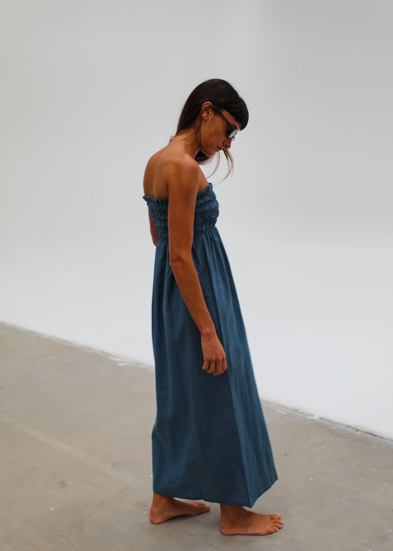 Comfy Linen Dress Blue