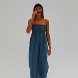 Comfy Linen Dress Blue