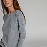 Long Side Pocket T-Shirt Light Grey