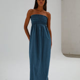 Comfy Linen Dress Blue