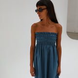 Comfy Linen Dress Blue