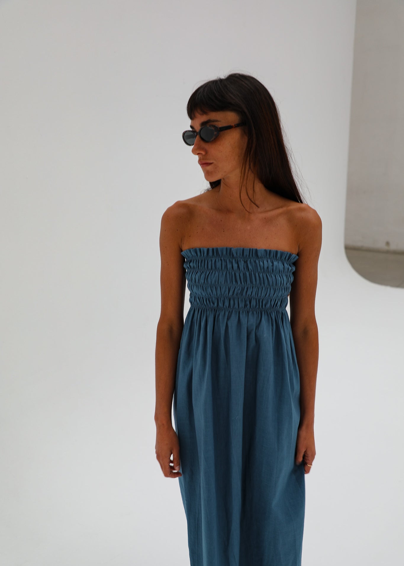 Comfy Linen Dress Blue