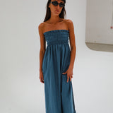 Comfy Linen Dress Blue