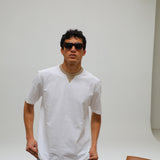 Double Tone Trendy T-Shirt Beige & White