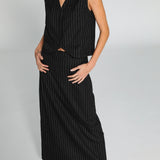 Diplomatic Stripes Vest Black & Grey