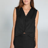 Diplomatic Stripes Vest Black & Grey