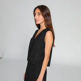 Diplomatic Stripes Vest Black & Grey