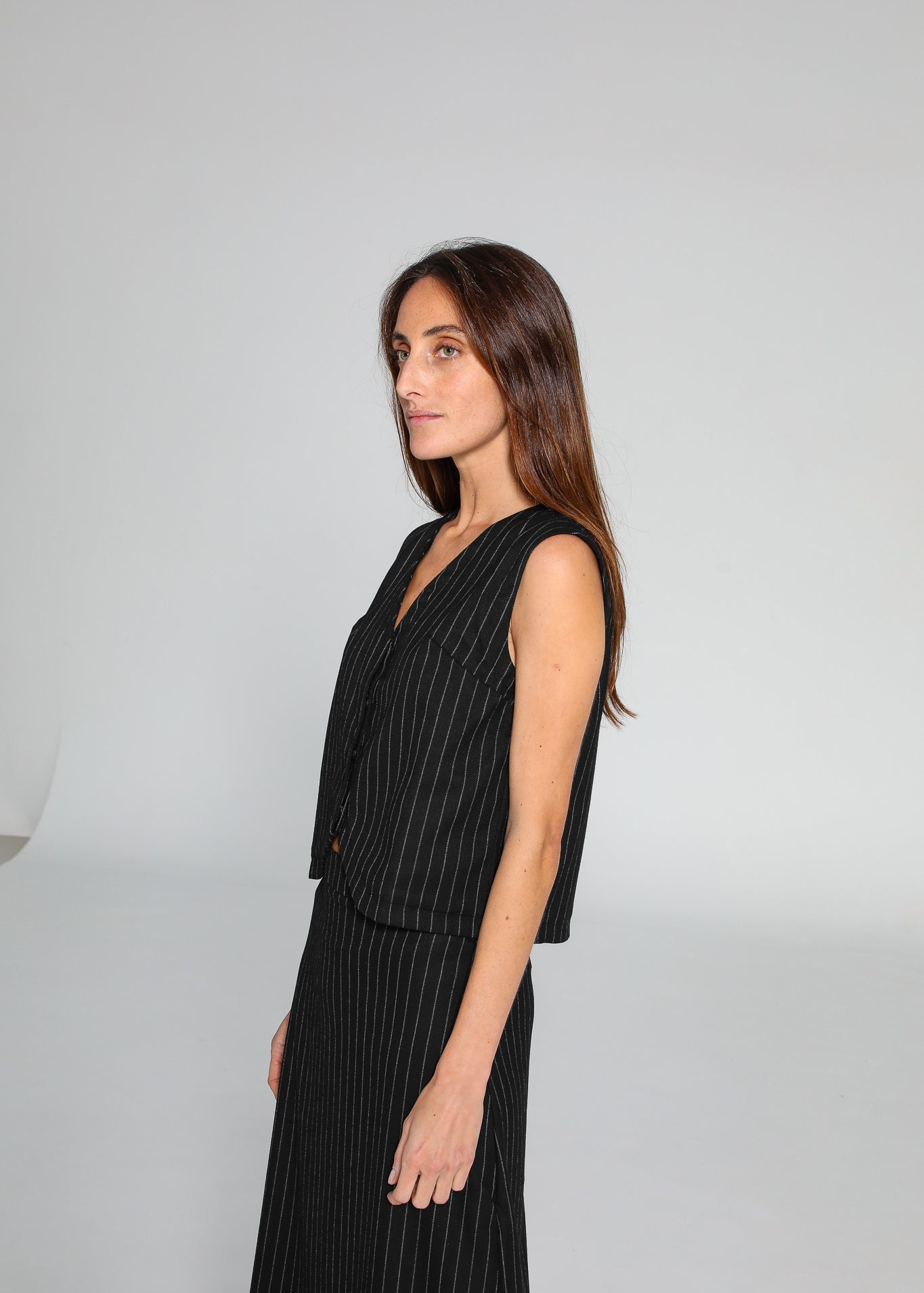 Diplomatic Stripes Vest Black & Grey